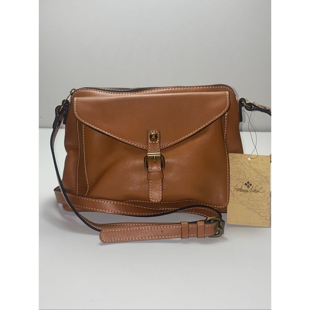 Patricia Nash Avellino Leather Crossbody Bag Brown Italian Leather Handbag NWT - Picture 3 of 11